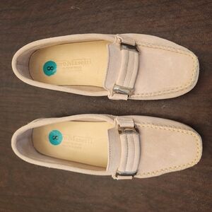 Piero Maserti Kiowa Blush Pink Suede Moc Driving Loafers. Size 39